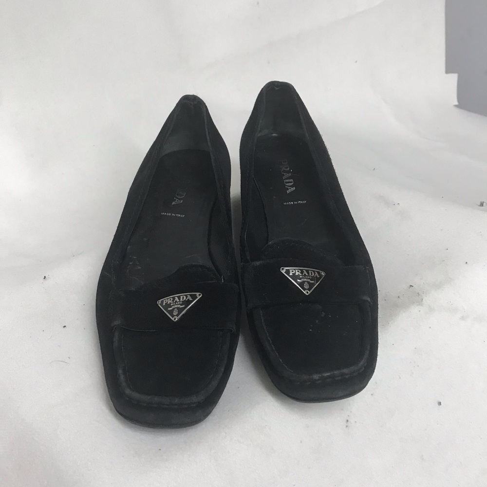 Prada Black Suede Loafers